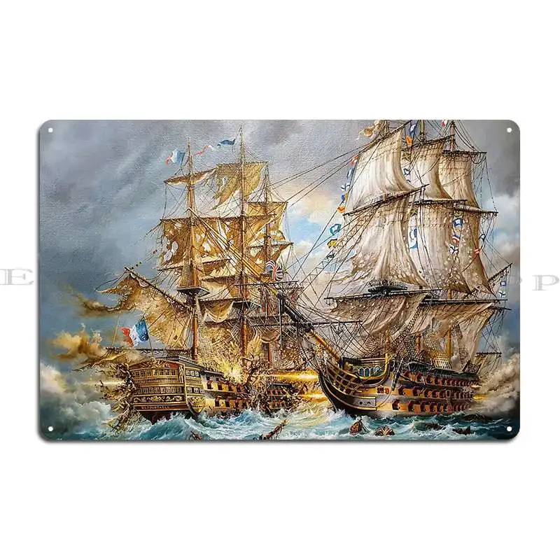 Battle Of Trafalgar Metal Plaque Poster Retro Plaques Iron Printing Cinema Tin Sign Poster