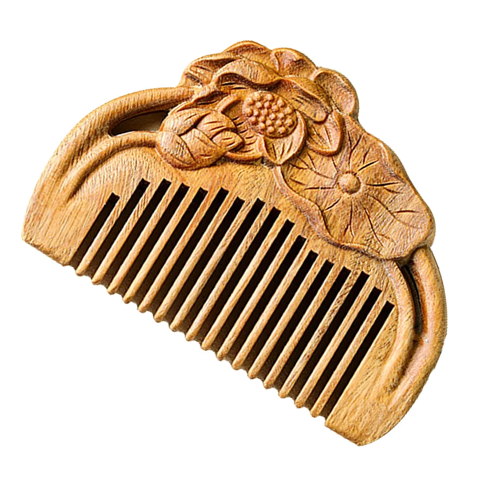 Detangling Comb Wooden Women's Sandals Carved Hair Sandalwood Wide Tooth Brushes