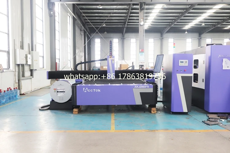 Metal Sheet Pipe 3000W Stainless Steel Carbon Steel CNC Fiber Laser Cutting Machine AKJ1530FR AKJ2060FR