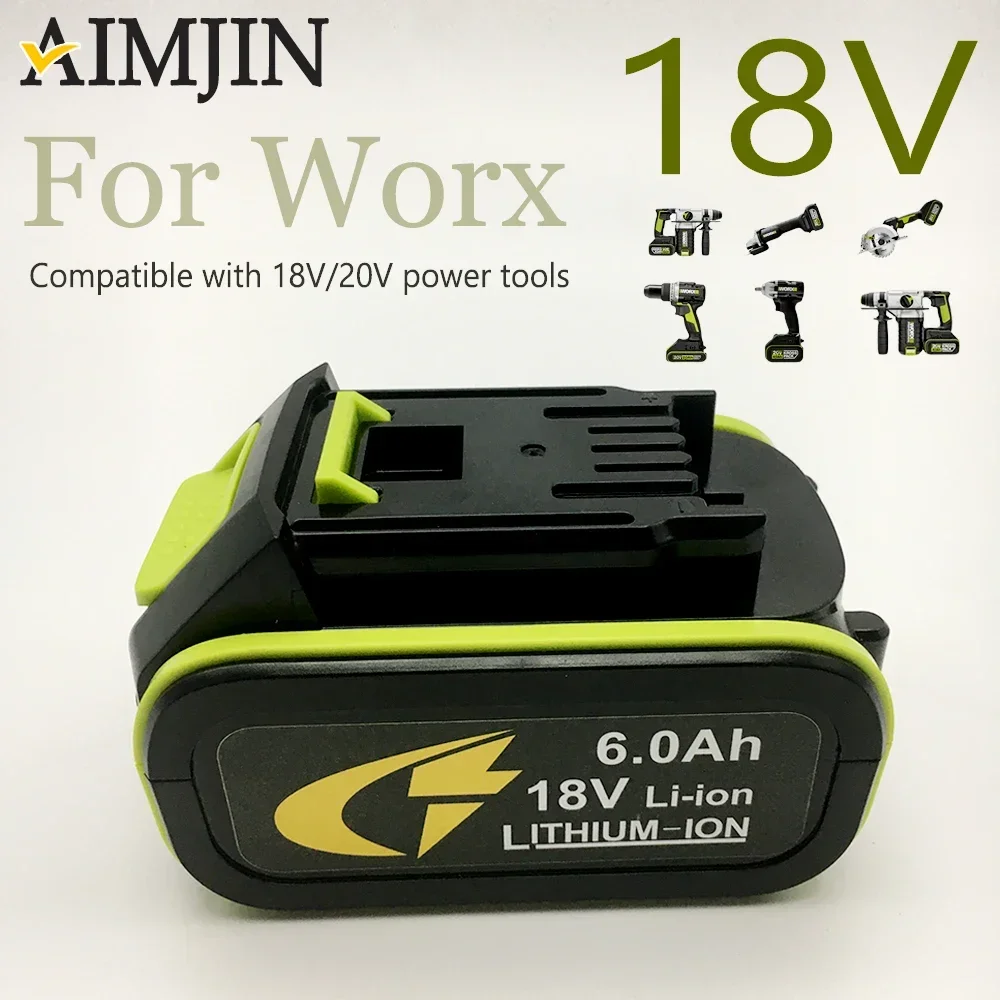 

For Worx 18V 20V 6.0AH WA3016 WA3023 WA3054 WA3027 WA3406 WU279 WU294 WU362 WU388 WU629 WU808 Power tool battery