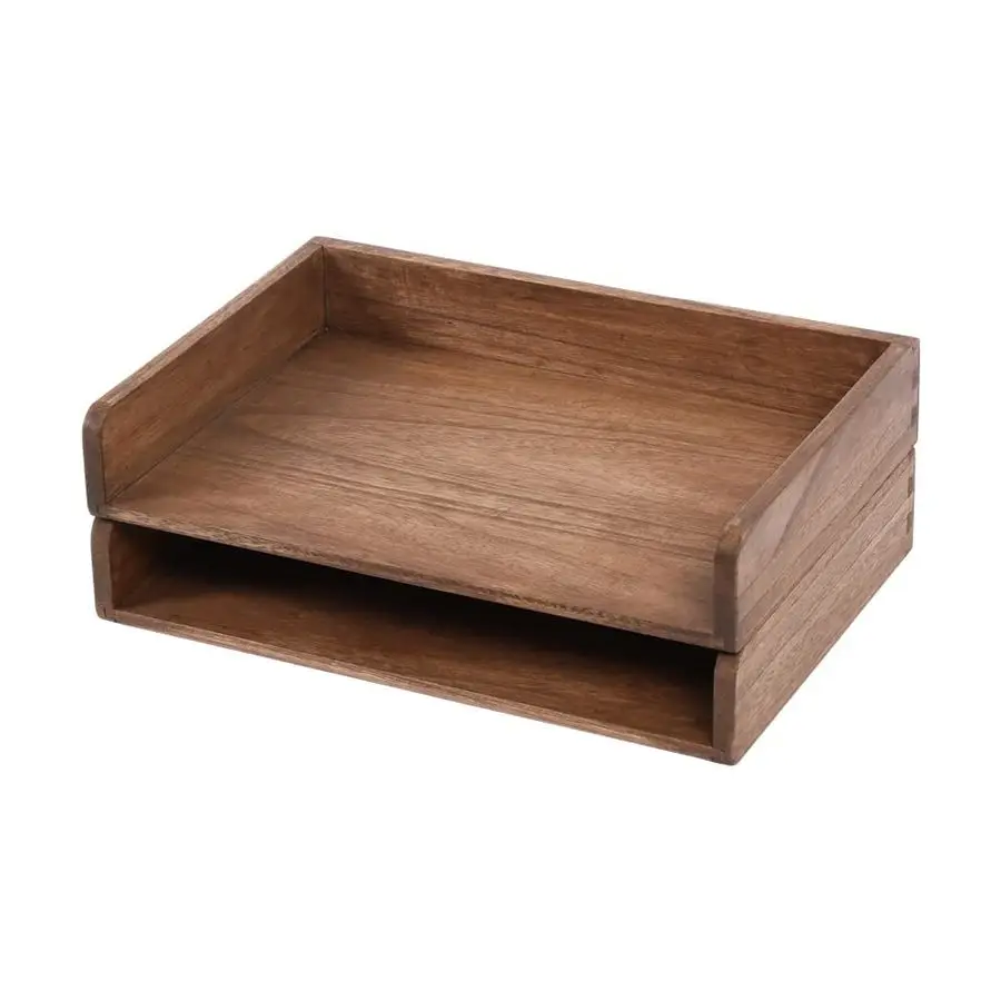 

File Trays Stackable Paper Tray for Letter A4 Size Magazine Wood Office Document Organizer Shelf Wooden Folder Organization Rack