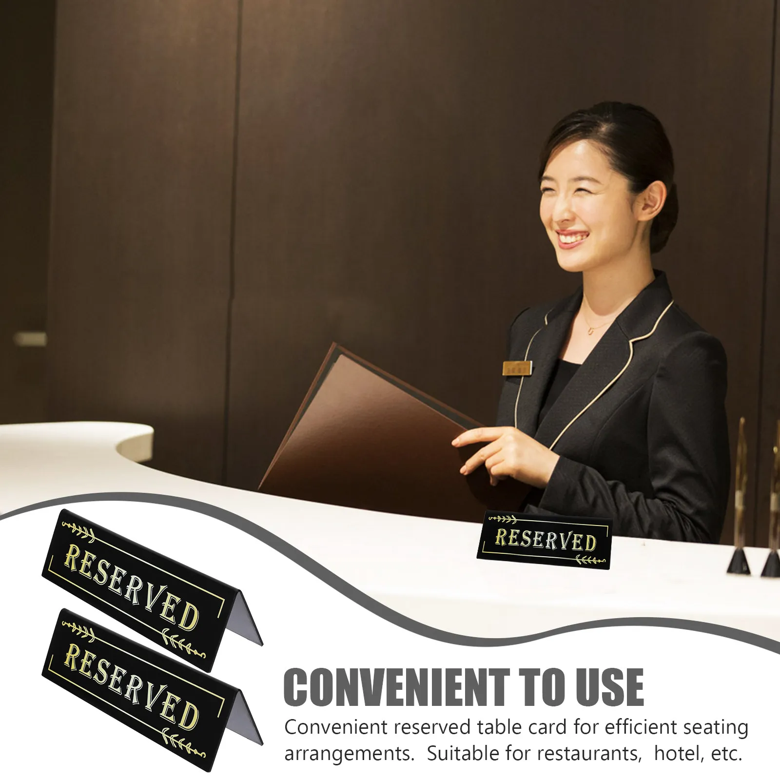 2Pcs Acrylic Reserved Signs Tabletop Multipurpose Reserved Table Cards for Wedding Party Banquet Restaurant Seating Arrangement