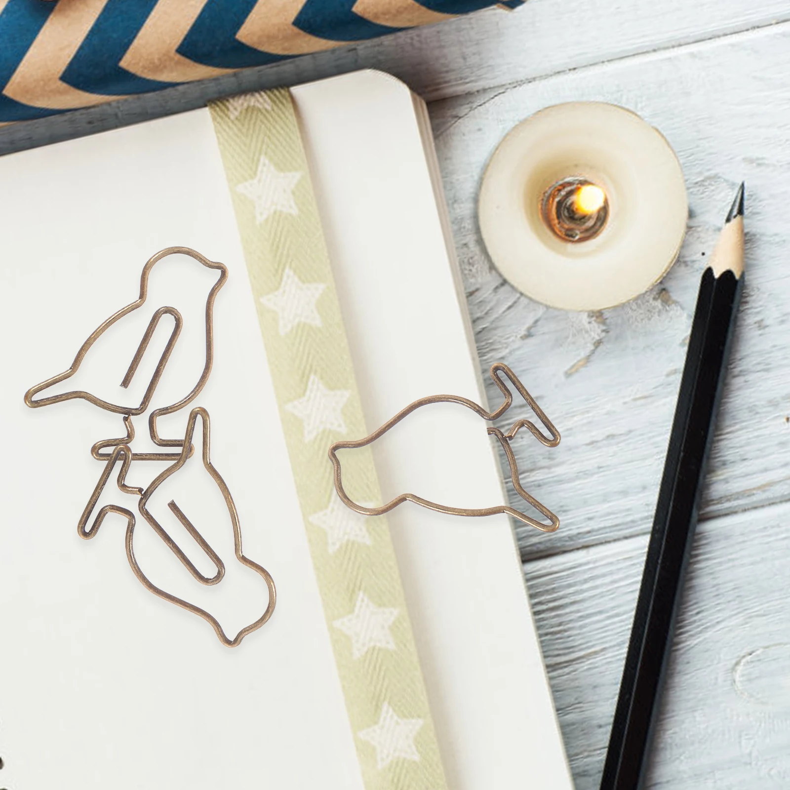

20pcs Bird Bookmark Paper Clips Metal Small Office Supplies Paperclips Document File Accessories Desk Stationery