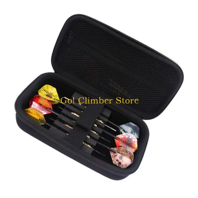 

Q84C Portable Flight Bag Organizers Tip Holder Protective Flight Storage Bag for 6 Steel Tip or Soft Tip Flight Container