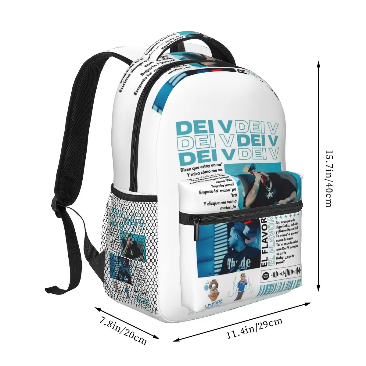 Rapper Dei V Quien Es Dei V Tour Backpack Hot Sale Daypack Large Capacity Children BookBag School Bag Shoulder Bag for Men Women