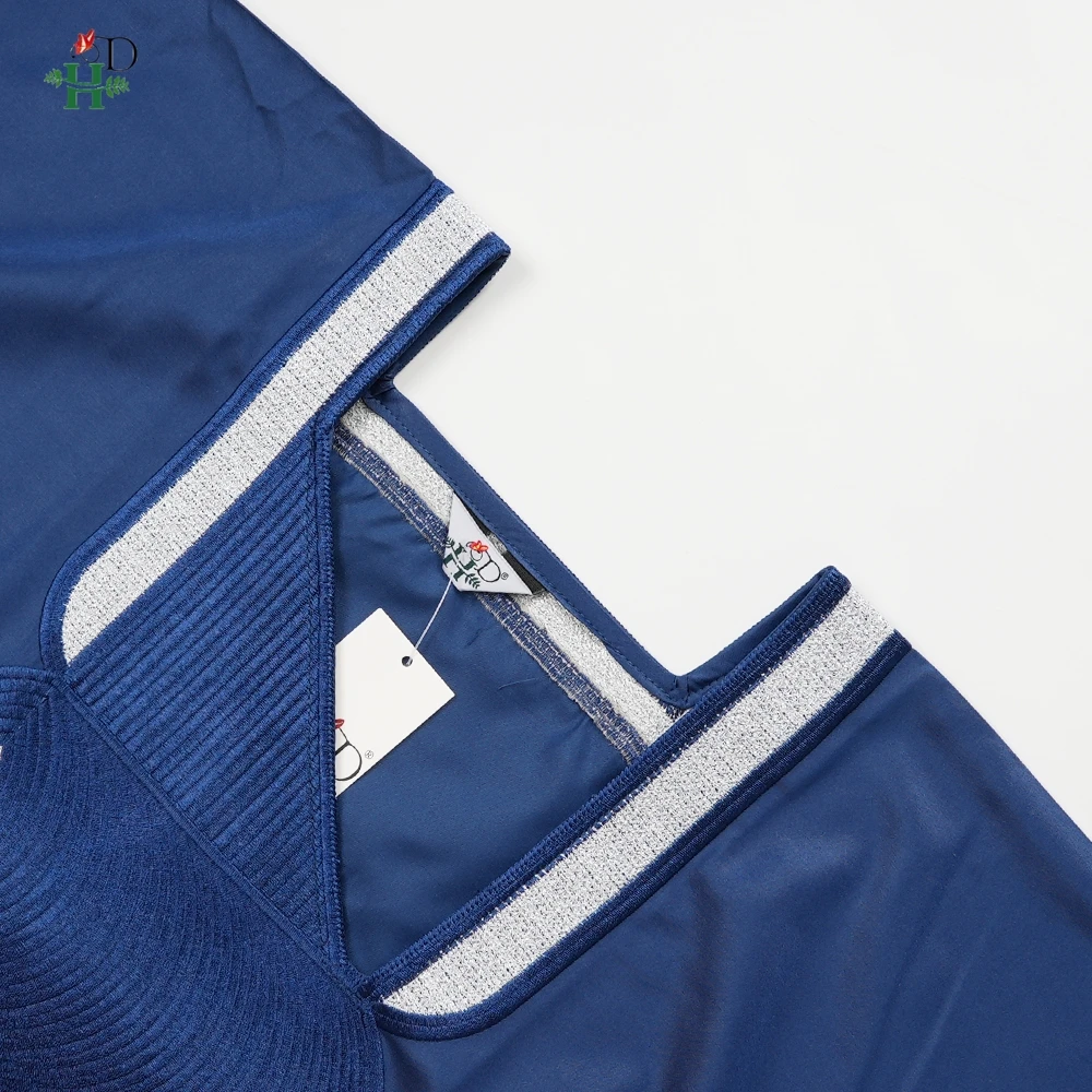 New African Clothes Plus Size For Men Elegant Party Wedding Thobe 3 PC Top and Pants Suits Set Daily Wear Embroidery Blue Gown