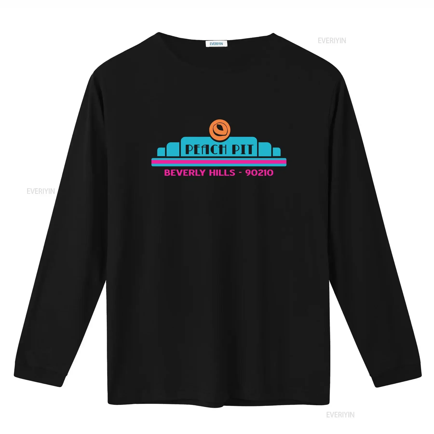 Peach Pit Beverly Hills 90210 T Shirt Retro Style Fashion vintage Washed Versatile designer clothes Stretched graphic Soft