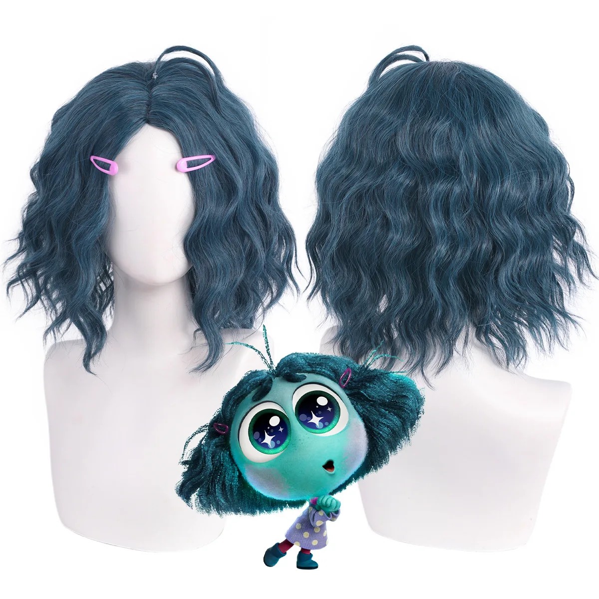 

Inside Mindy Cosplay Wig Light Blue Short Hair Anime Cartoon Costume Party Wig
