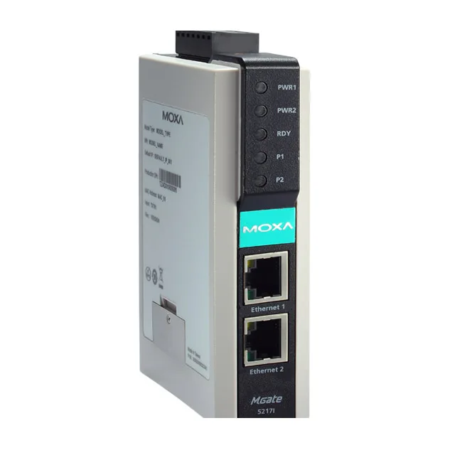 MOXA 2-port Modbus R-TU/T-CP to BA-Cnet gateway Easy configuration through We-b Console and Excel spreadsheets Mgate5217I-600-T