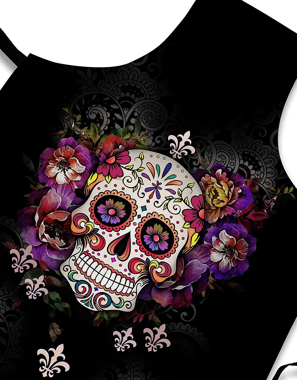 Sweet Mexico Halloween Sugar Skull Cooking Apron 3D Print Chef Aprons for Home Kitchen Black Kitchen Aprons One Size