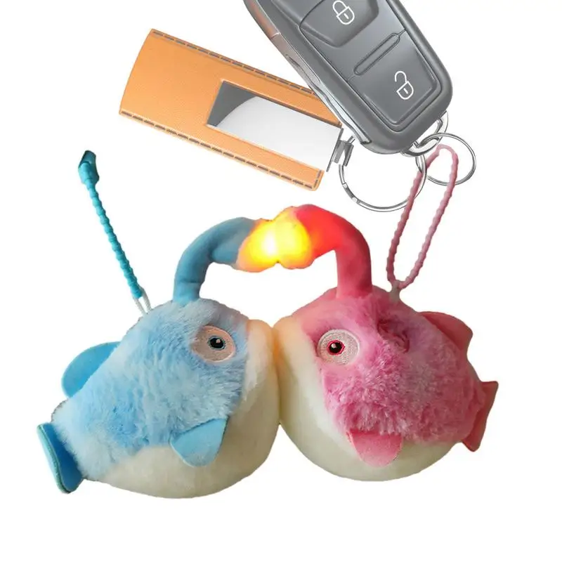 Stuffed Fish Pendant Plush Toy Fish Pair Magnetic Mouth Children Adults Figure Toys For Cell Phone Rear View Mirror School Bag