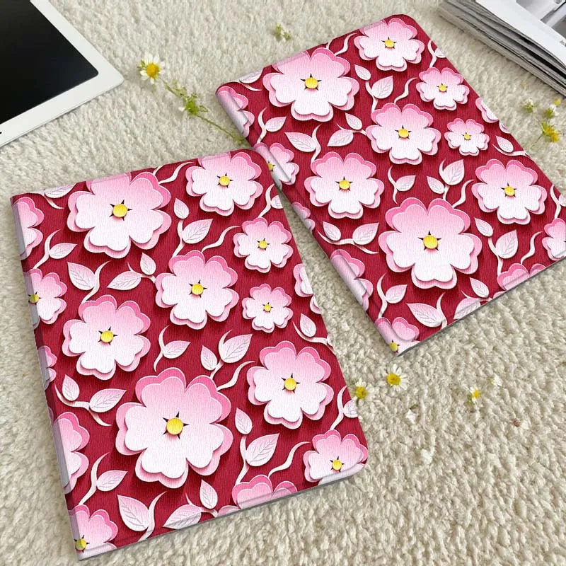 

Cartoon Pink Flower Pattern Case For Samsung Galaxy Tab S6 S7 S8 S9 S10 S11 FE Plus Lite Tablet