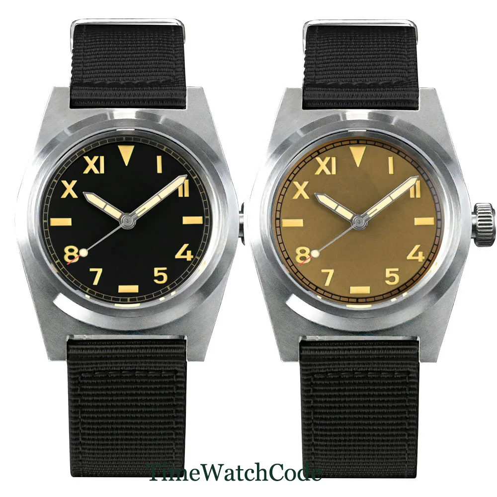 38mm Automatic Watch for Men Japan NH35A PT5000 Movement 200m Waterproof Dive AR Coating Sapphire Crystal Nylon Strap Tandorio