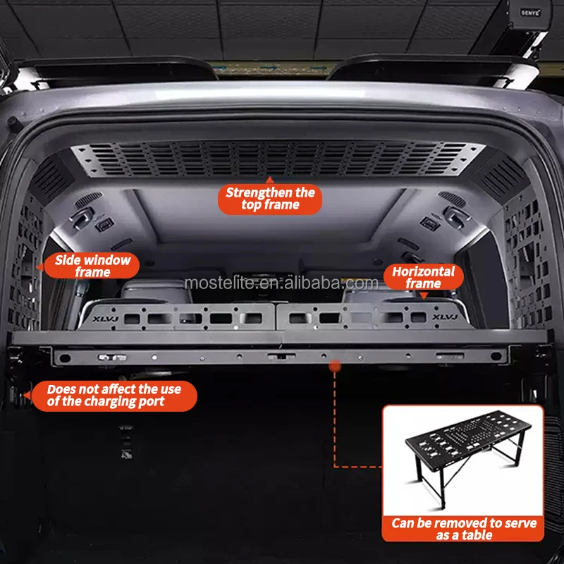 Factory Direct Sales 6-pack Aluminum Alloy Trunk Multi-Function Shelf Tail Box Trunk Storage Rack for BYD Leopard 5 Accessories