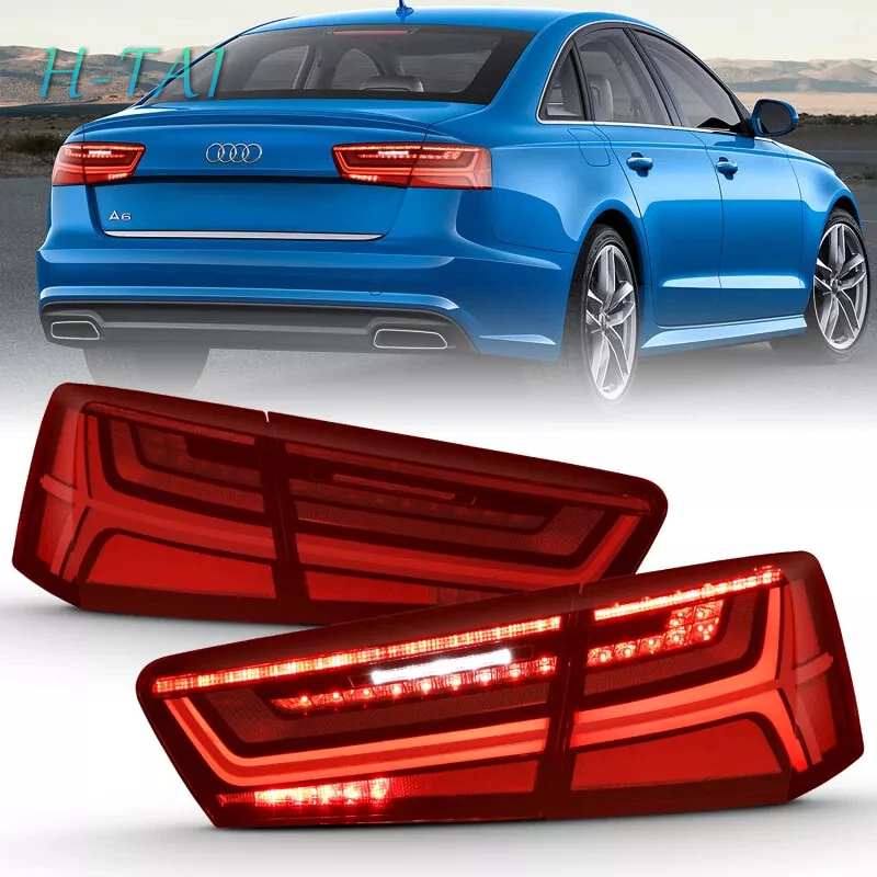 Taillight Assembly LED Dynamic Tail Light For Audi A6 A6L sedan 2012-2015 brake light backup light Reverse lights, parking turn