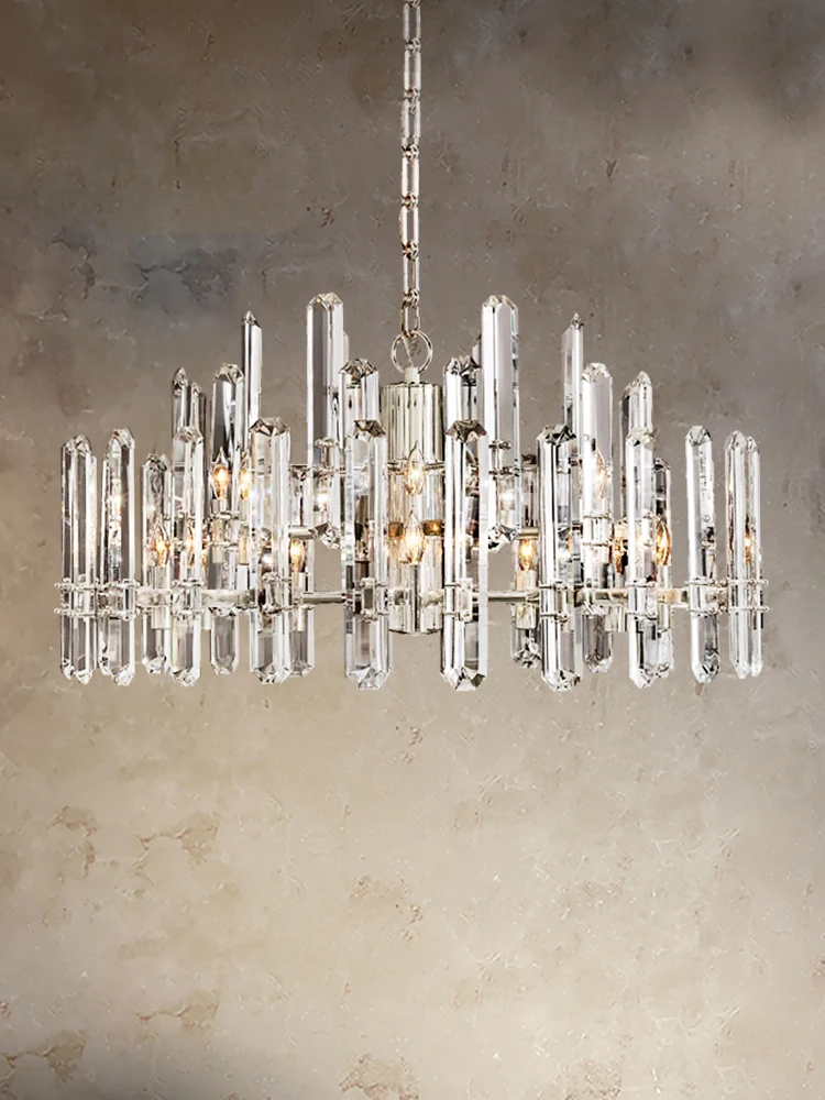

Luxury Chrome Crystal Pendant Lights Home Decor Chandelier European Cottage Ceiling Led Big Hanging Lamp Lustres