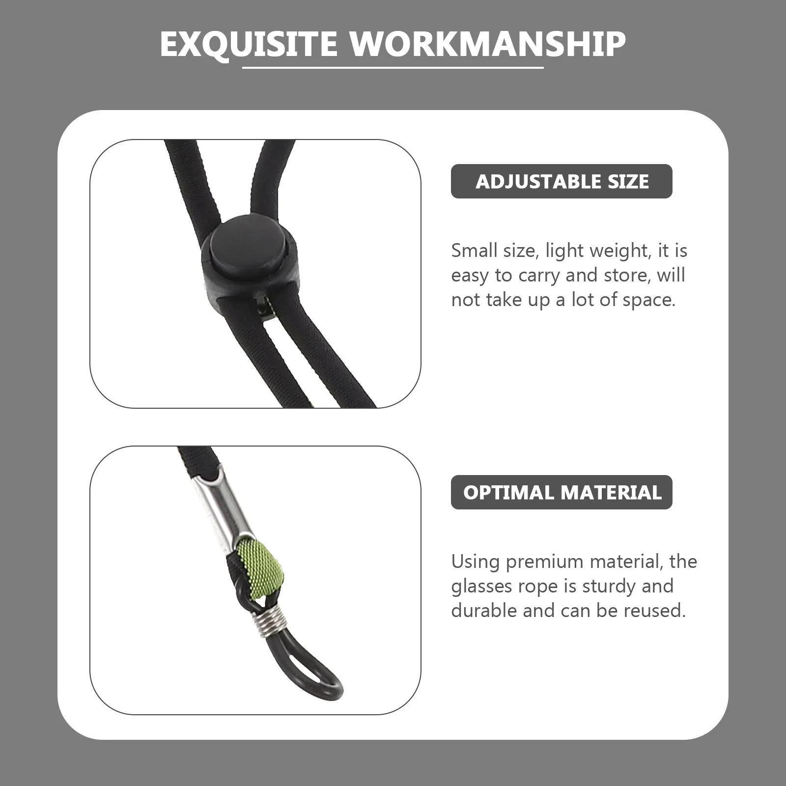 5Pcs Glasses Hanging Rope Adjustable Anti-Slip Eyewear Strap Mask Lanyard Portable for Outdoor Sports Adjustable Glasses Rope