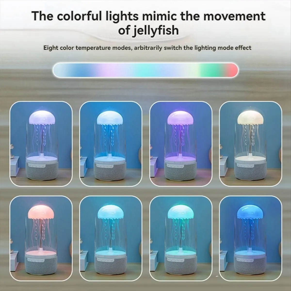 HAPPYDAY~ Jellyfish Lamp Bluetooth Speaker Colorful Portable HiFi Stereo with 3D Surround Sound, Subwoofer, Home Theater System