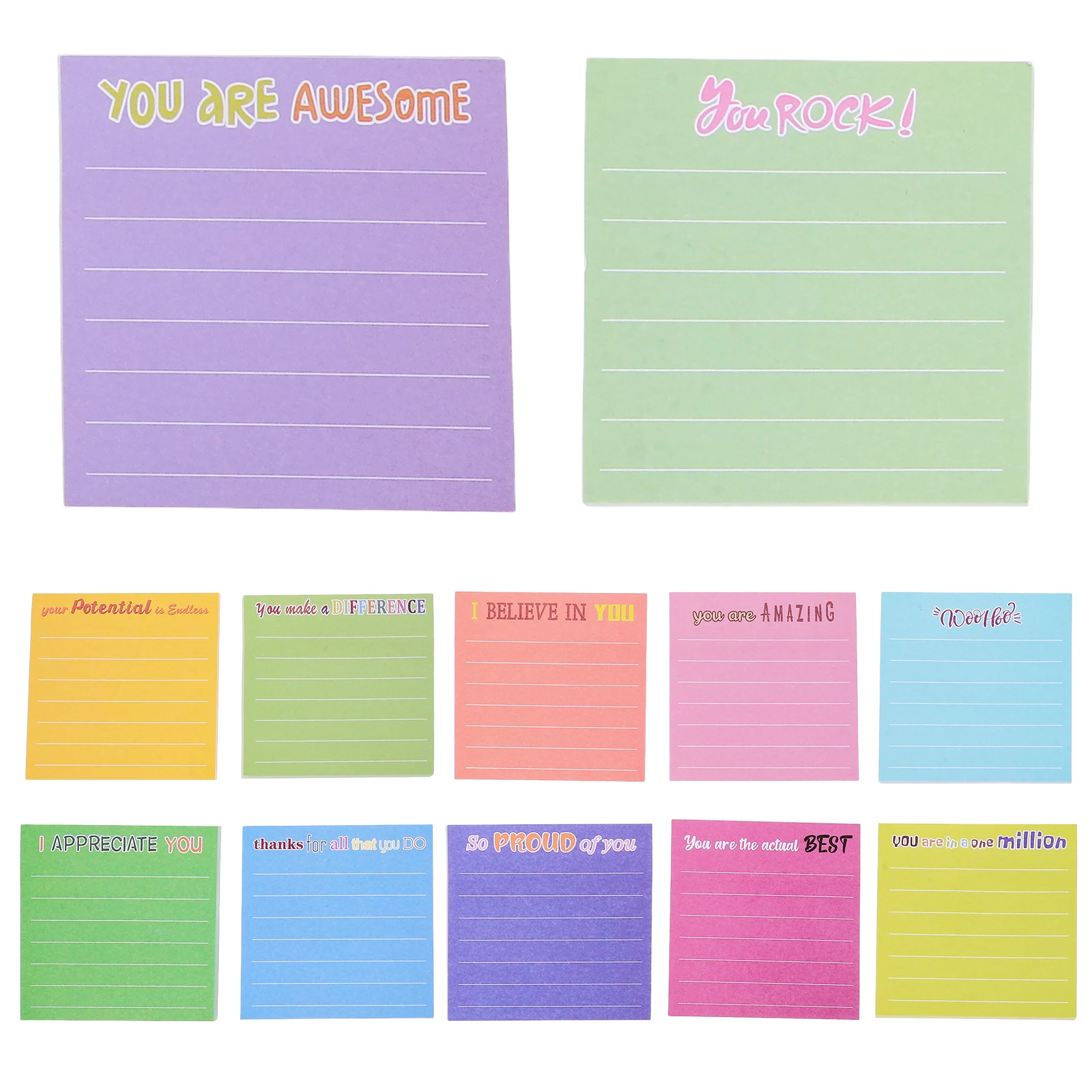 

12pcs Sticky Gift Memo Pads Cute Notepads Colored Office Small Message Stickers Perfect Library Practical