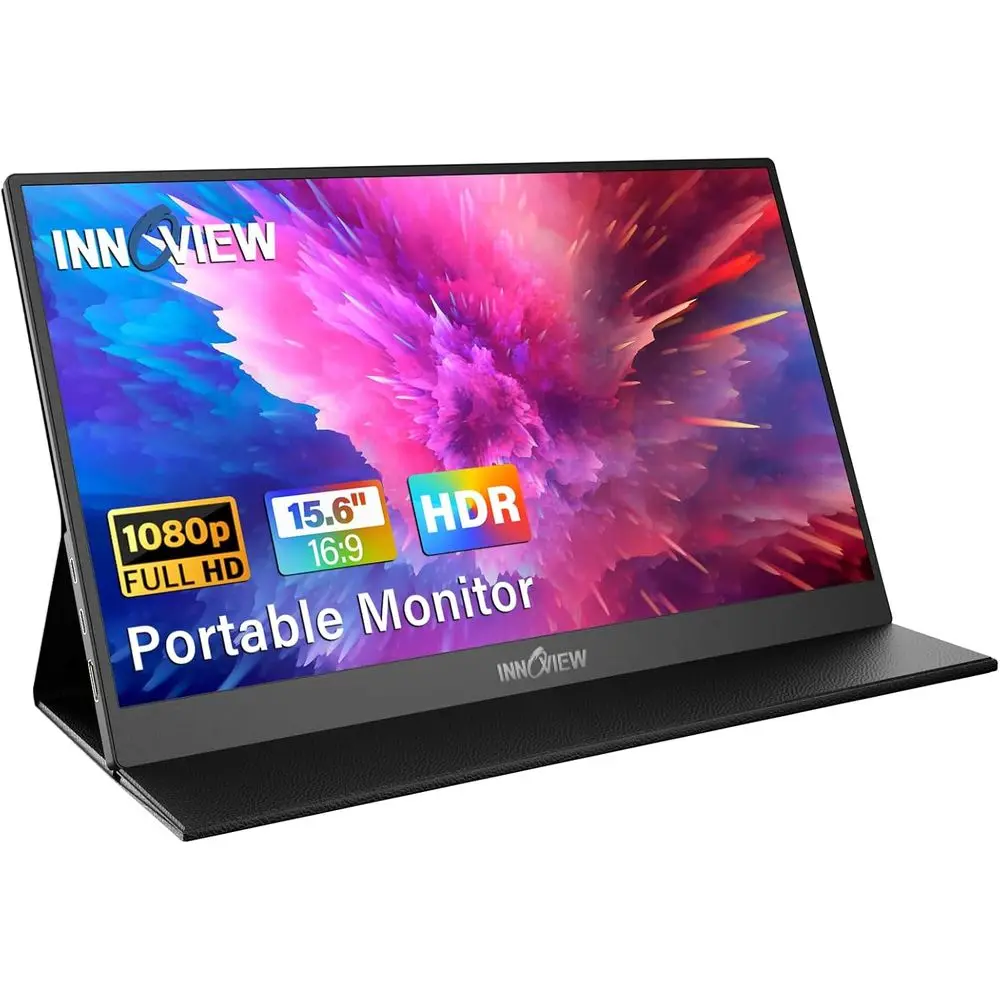 15.6 HD 1080P Portable Monitor with HDMI & USB-C for Laptop, Desktop, Tablets, Gaming Consoles, and More