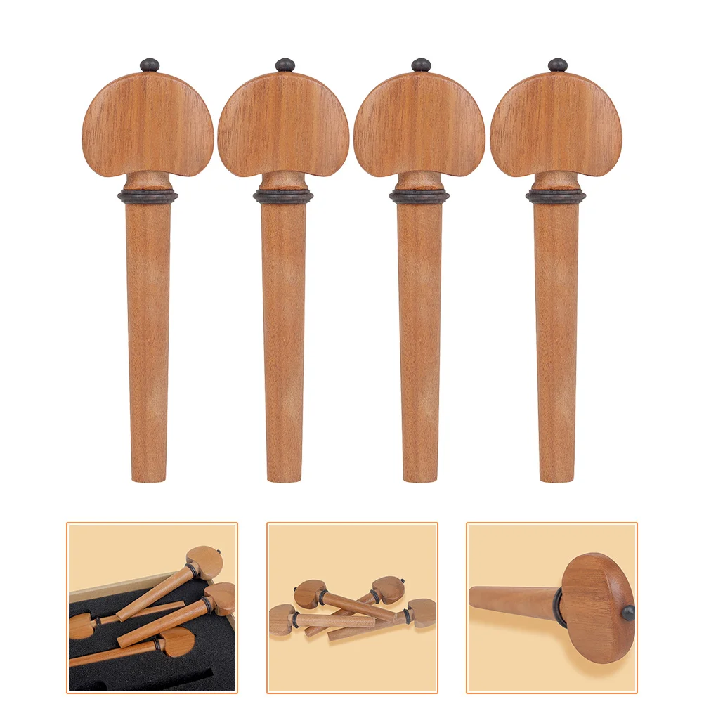 

4Pcs Wooden Cello Tuning Pegs Smooth Burr Free Safe Hands Simple Structure Easy to Replace Useful String Instrument Accessories