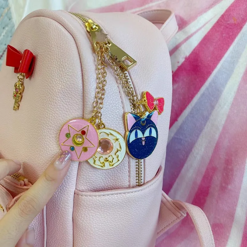 Sailor Moon Anime Water Ice Moon Sailor Suit Pendant Keychain Super Moon Hare Exquisite Bag Shiny Metal Transformer Pendant Gift view 2