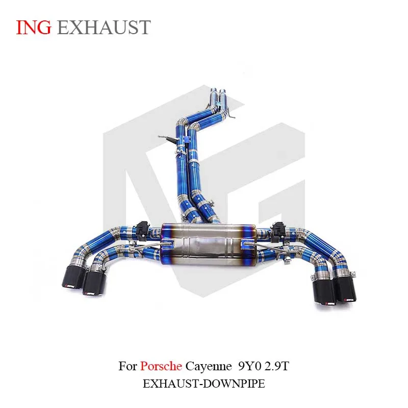 

Для Porsche Cayenne 9Y0 2.9T Выхлопная система ING из титанового сплава Performance CatbackMuffler с клапаном