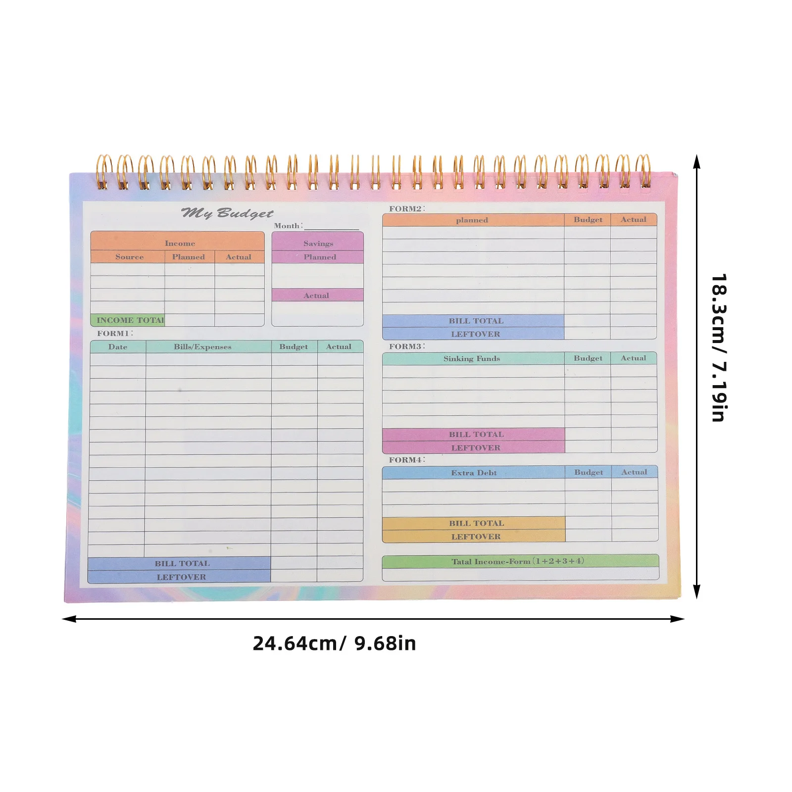 B5 Expense Record Book Weekly Planner Sheets Undated Budgeting Binder Spending Tracker Household Financial Ledger Income Expense