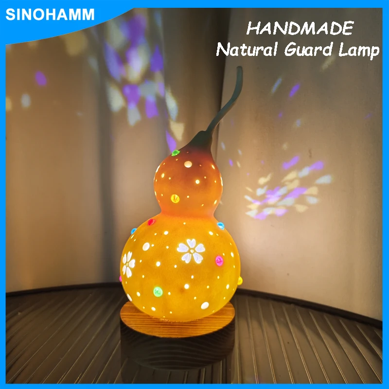 Decorative Table lamp Rechargeable Flower Night Lights Handmade Calabash Ornaments Gourd Craft Bedroom Home Decorations Gift