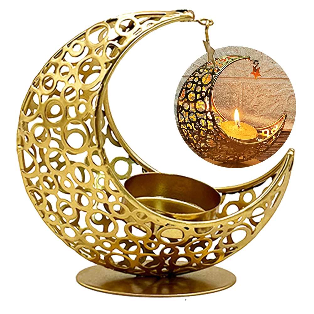 

Eid Mubarak Candle Holder Metal Moon Candle Holder Home Islamic Muslim Party Decor Ramadan Decoration Eid Mubarak Table Decor