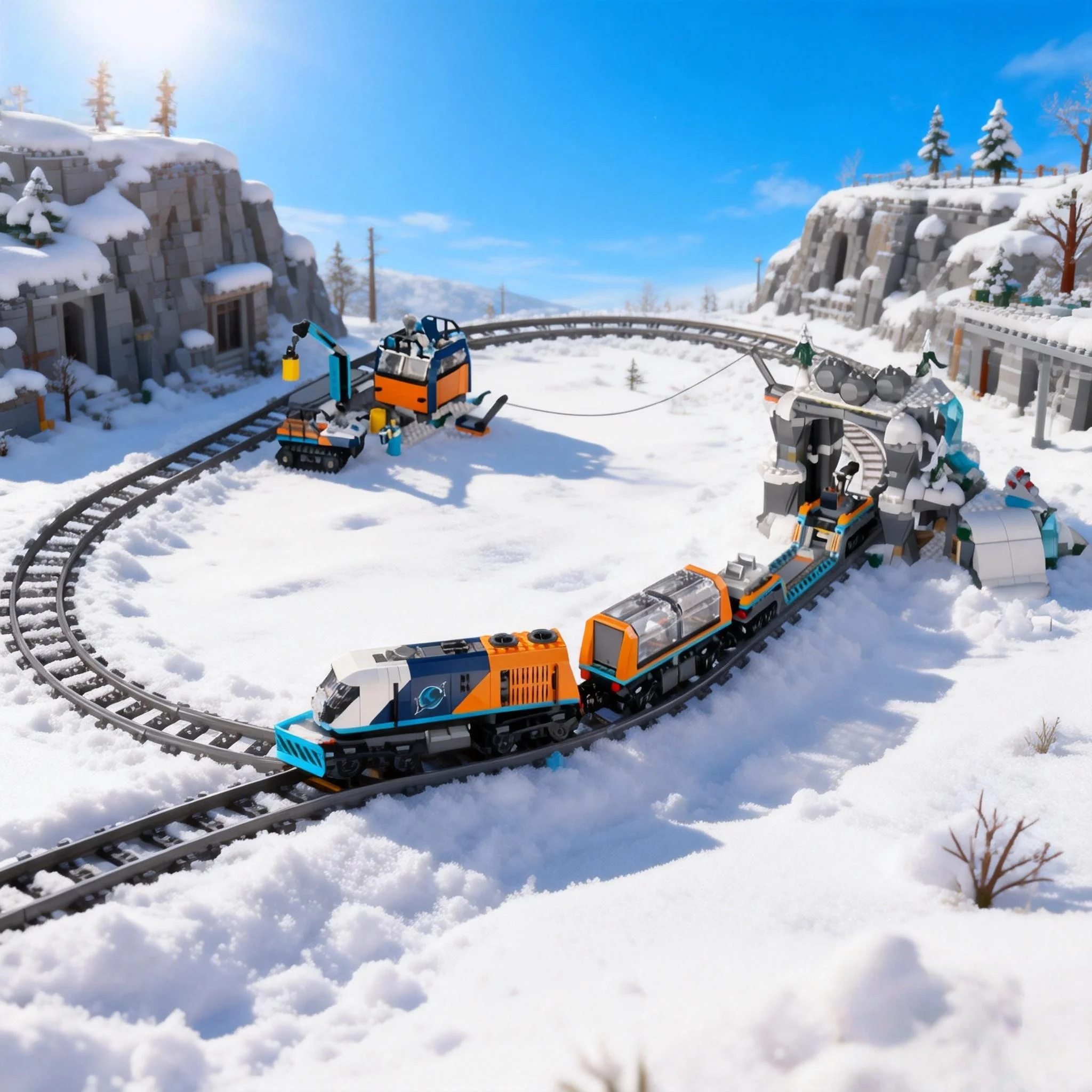 

2026 new MOC city remote control snow train model home decoration building blocks for boys and girls as holiday gifts
