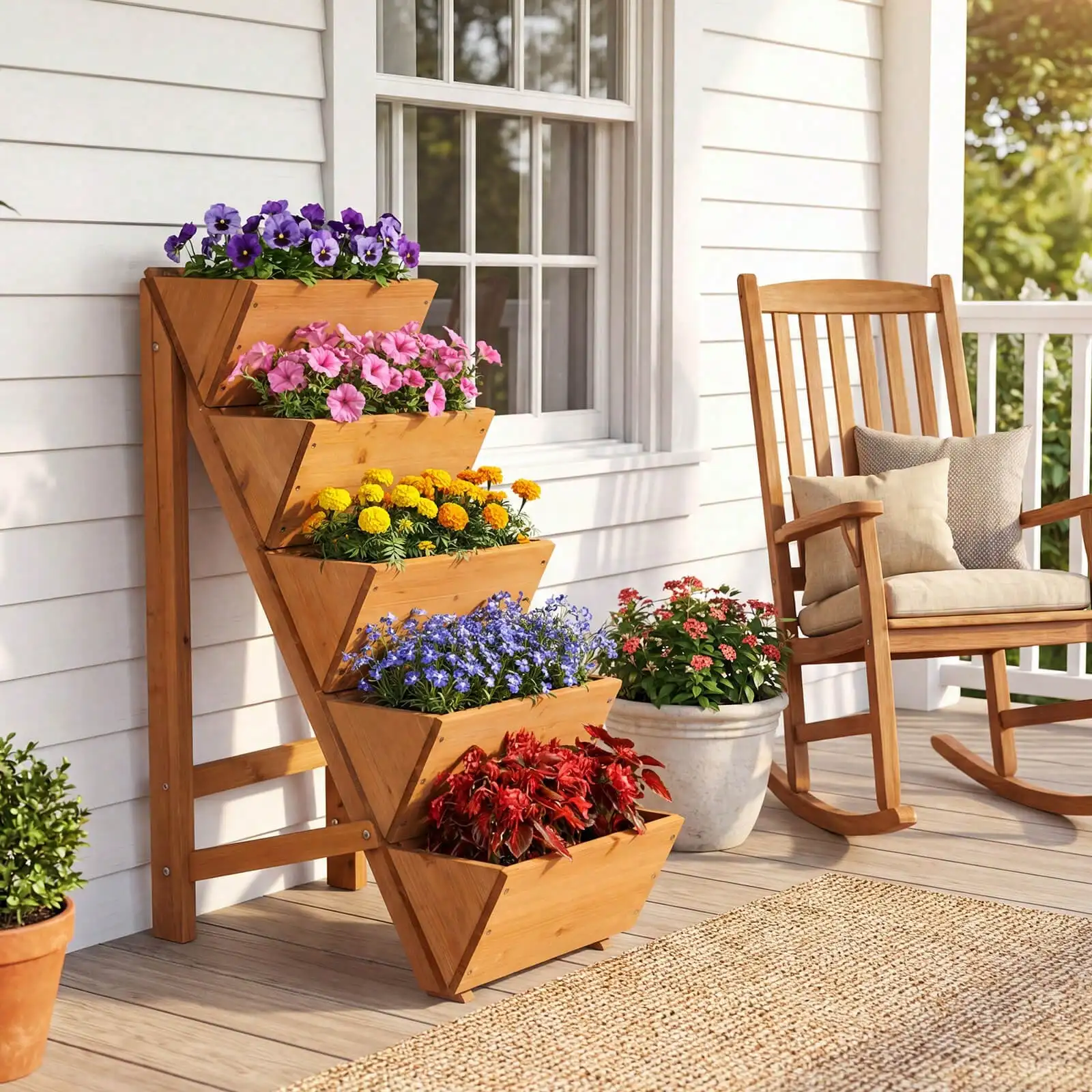 Vertical Raised Garden Bed With Legs For Growing Vegetables Flowers Herbs Orange