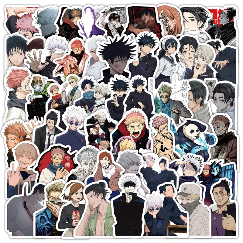 

50/30/10PCS Satoru Gojo Itadori Yuji Popular Anime Secondary Element Surrounding Graffiti Stickers Electric Car Helmet Stickers