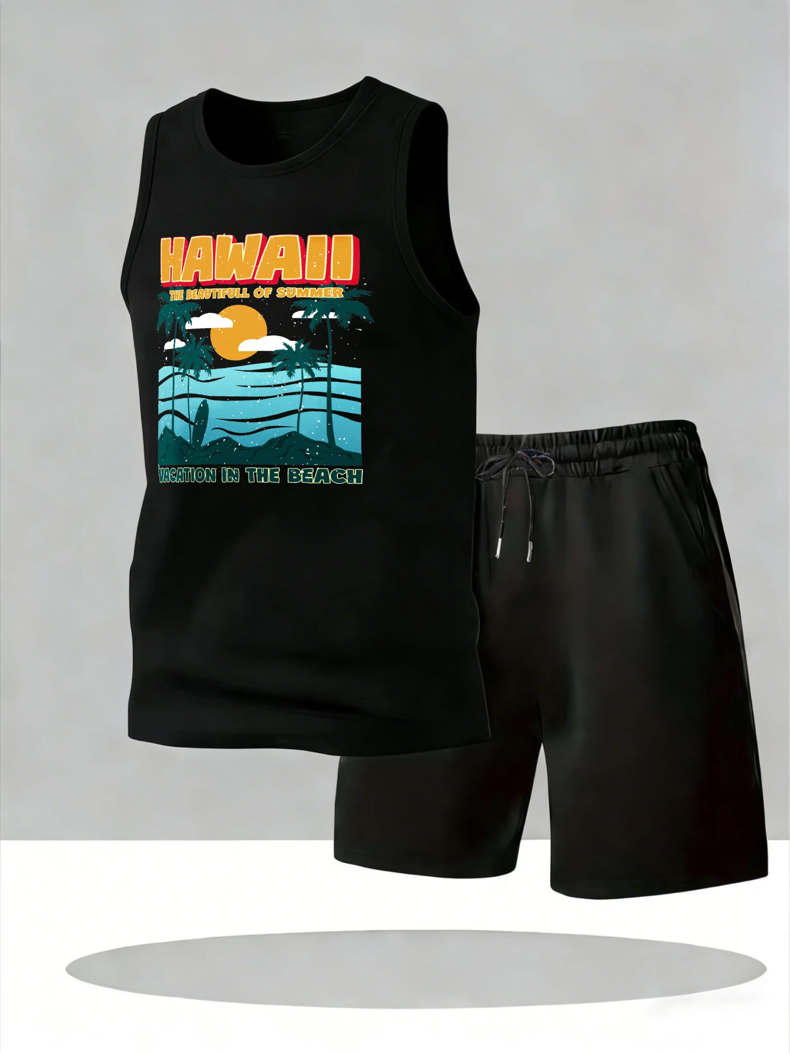

Men's Tank Top Sets 2026 Summer Quick drying Breathable sports men's suits beach oversize crewneck running clothing set