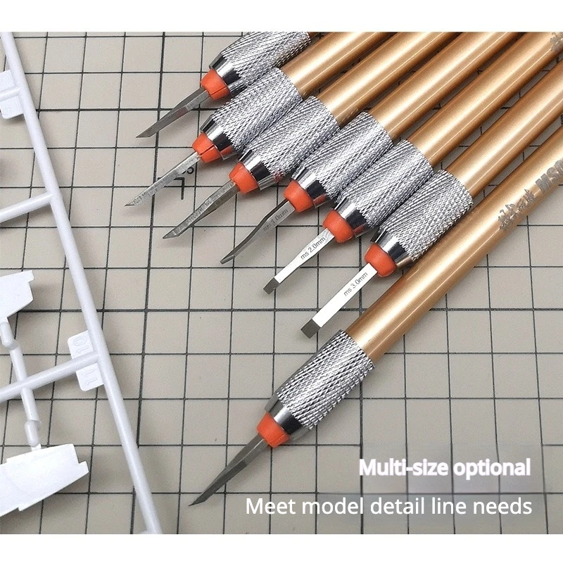 MSWZ MS048 Carving Chisel Knife Set 0.15-3.0mm for Gundam Military Model Building Metal Scoring Hobby Tools