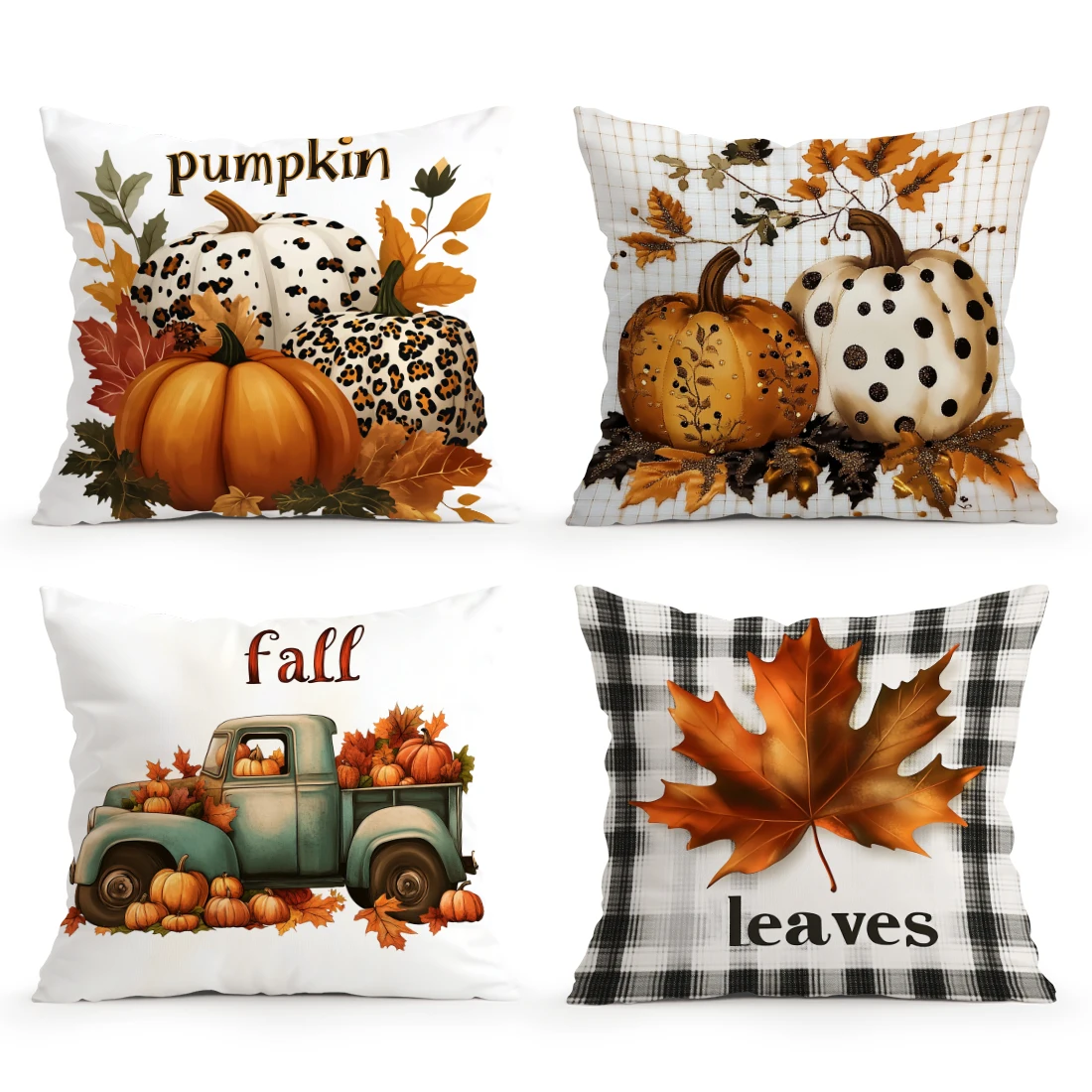 Thanksgiving Polka dot pumpkin maple Cushions Pillowcase Cushion Cover Throw Pillow Sofa Decoration Pillowcover Home Decor