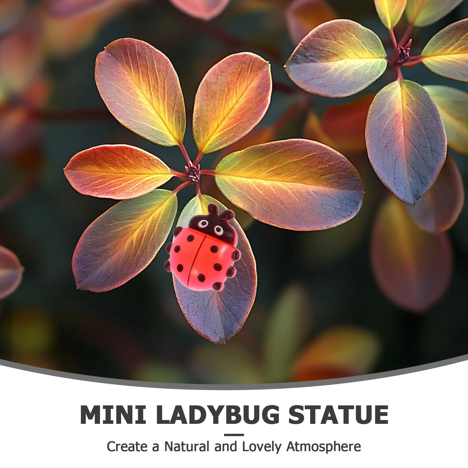 18Pcs Tiny Resin Seven-Star Ladybug Ornaments Glow in Dark for Micro Landscape Bonsai Terrarium Fairy Garden DIY Miniature Decor