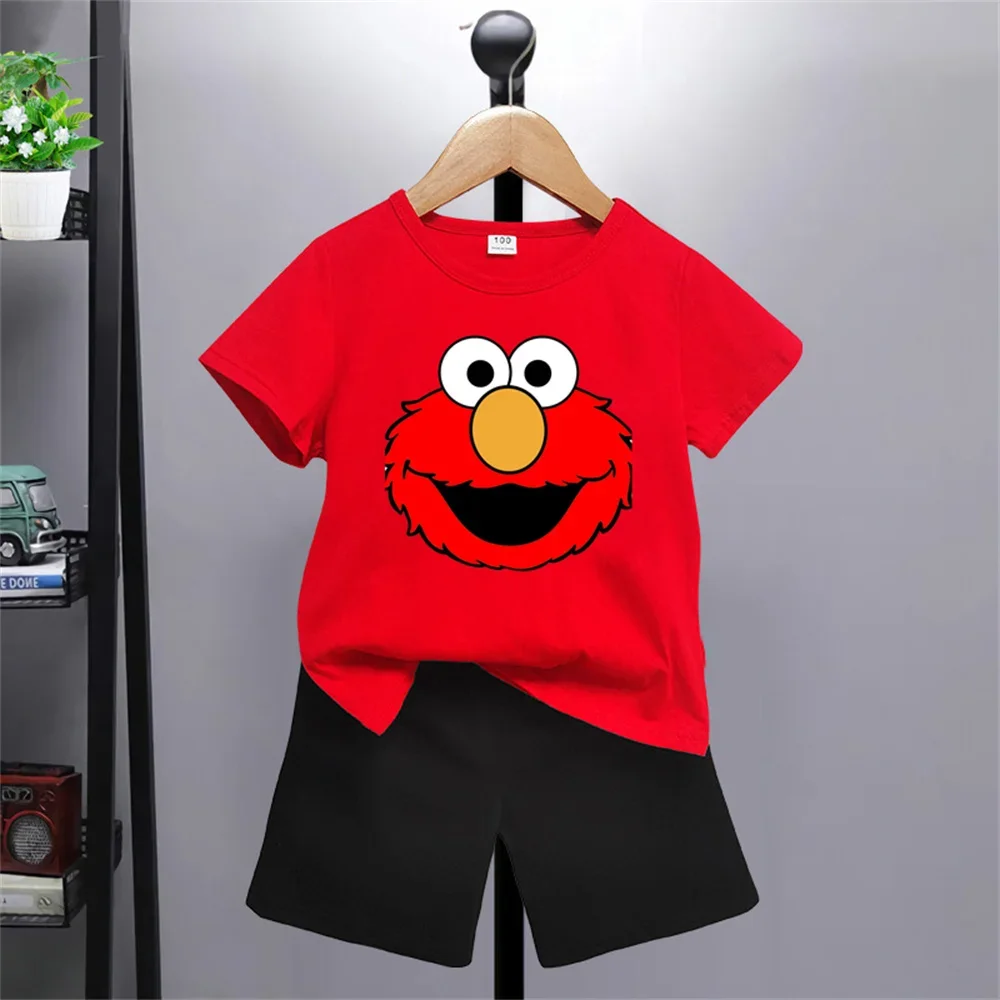 3-12 Years Old Summer Boys and Girls Printed T-shirt Cartoon Shorts European and American Style Fashion Children's Suit