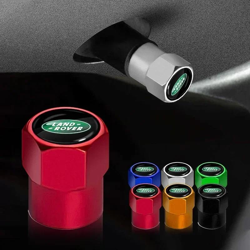 4pcs Metal Car Wheel Tire Valve Caps Cover Auto Accessories For Land Rover Range Rover Velar Sport Discovery  3 4 Defender Decor