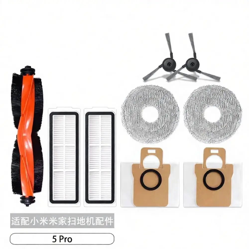 Robot Vacuum Parts For 5Pro Replacement Kit HEPA Filter Side Brush Roller Brush Mop Cloth Cleaning Liquid Fiber Mats