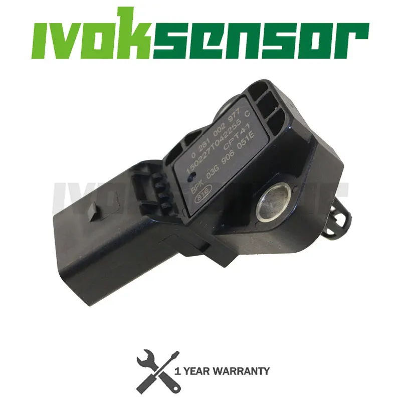 MAP Sensor Manifold Absolute Intake Air Temp Turbo Boost Pressure For Audi A8 Q7 TT 2.0L 2.5L 3.0L 0281002977 03G906051E