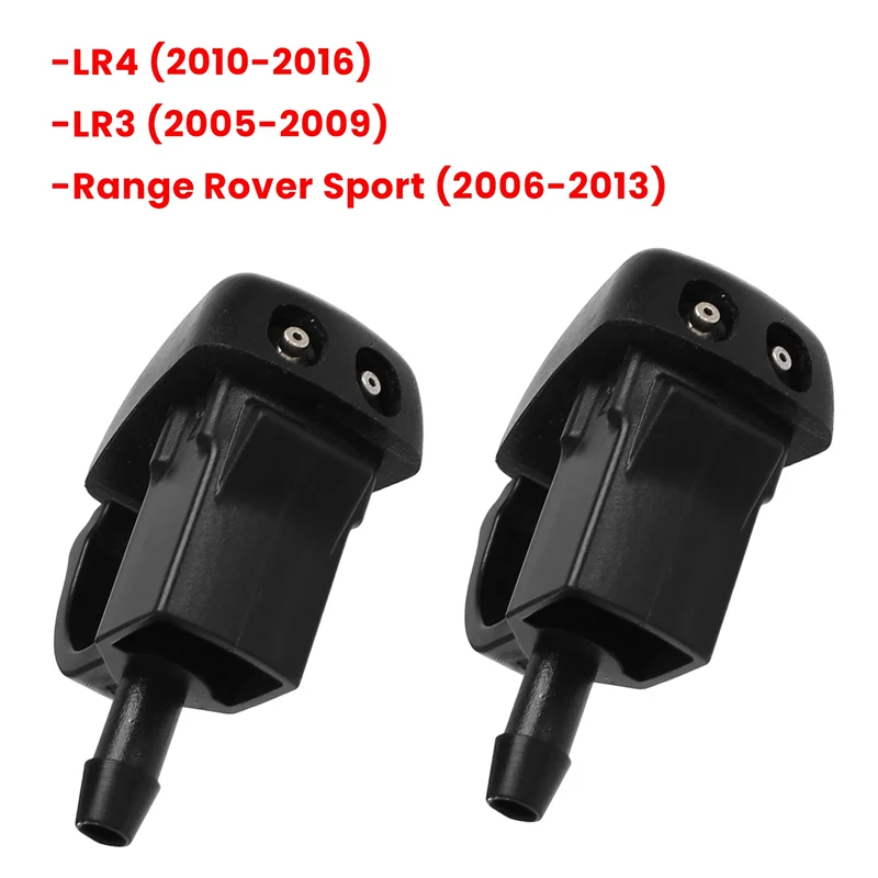 Left & Right New Windshield Washer Nozzle Sprayer Jet LR049290 for Land Rover LR3 LR4 Range Rover Sport 2005-2016