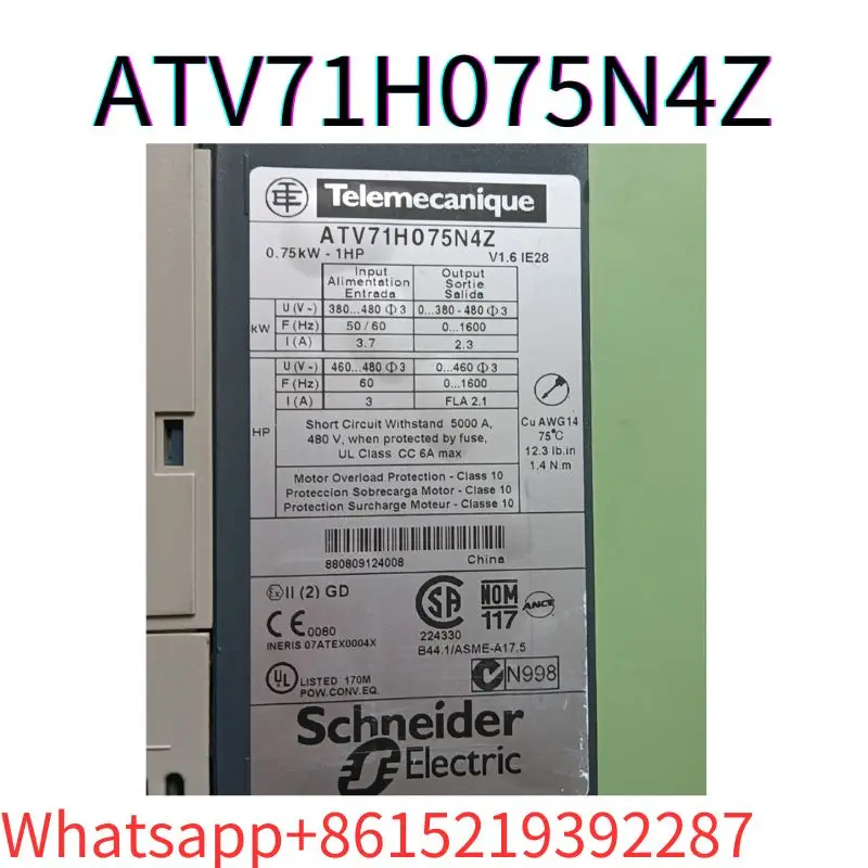 second-hand Frequency converter ATV71H075N4Z 0.75KW tested ok