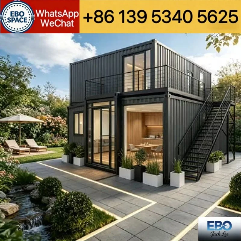 40FT Expand Modular Prefabricated Family Villa Three Bedroom Large Living Space Waterproof Roof Permanent Residential Expand Con