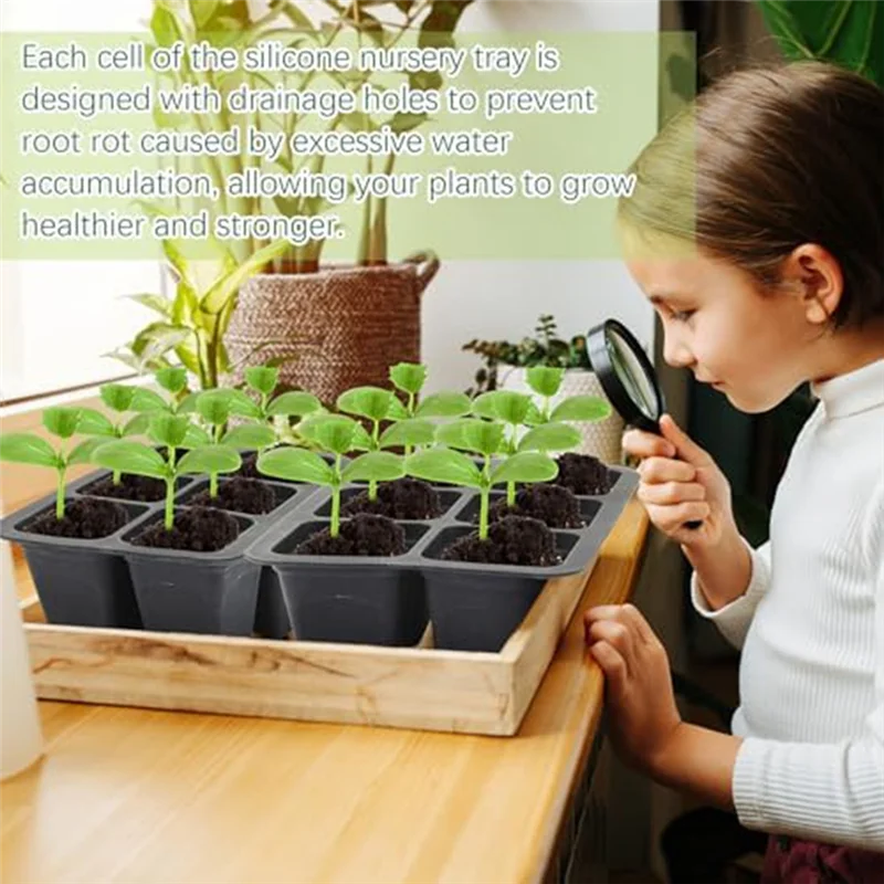 

T02C!Plant Starting Trays Plant Starting Kit Mini Greenhouse Germination Kit For Seed Growing,8Pcs