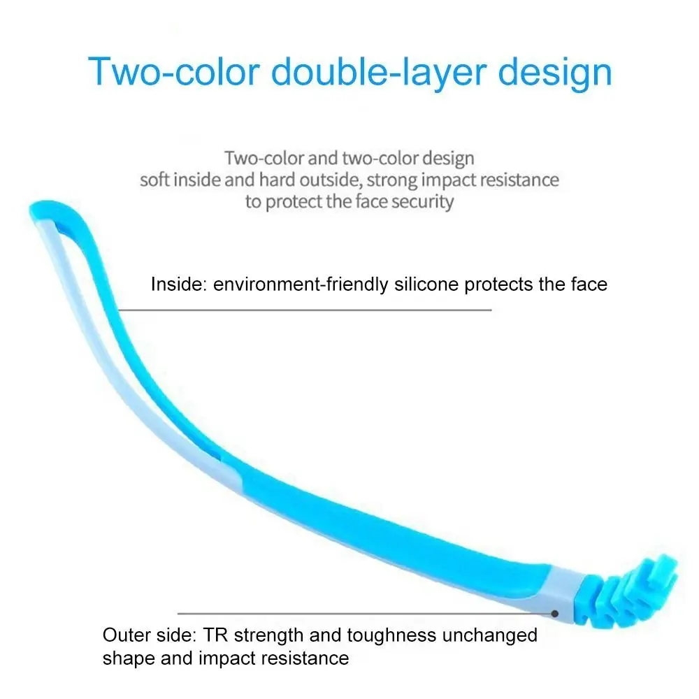1 Pair Silicone Glasses Legs Snap-on Children\'s Eyeglasses Arm Ultra Light Replacement Bicolor Silicone Glasses Legs Accessories