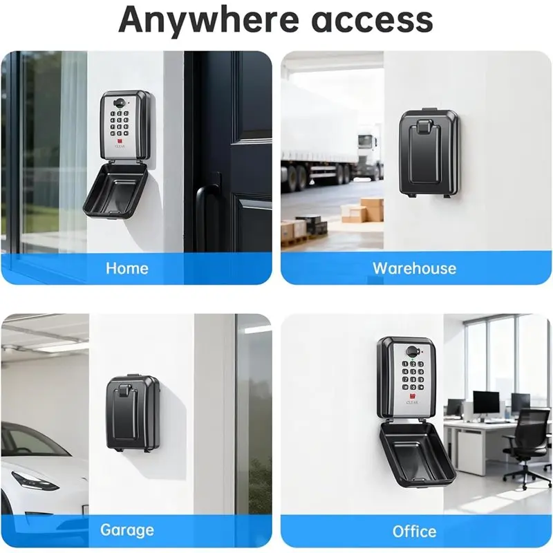 

CHCH Key Lock Box For Keys With 12 Digit Combination Lockbox, Large Capacity& Weatherproof Design, Includes Resettable Code Outd