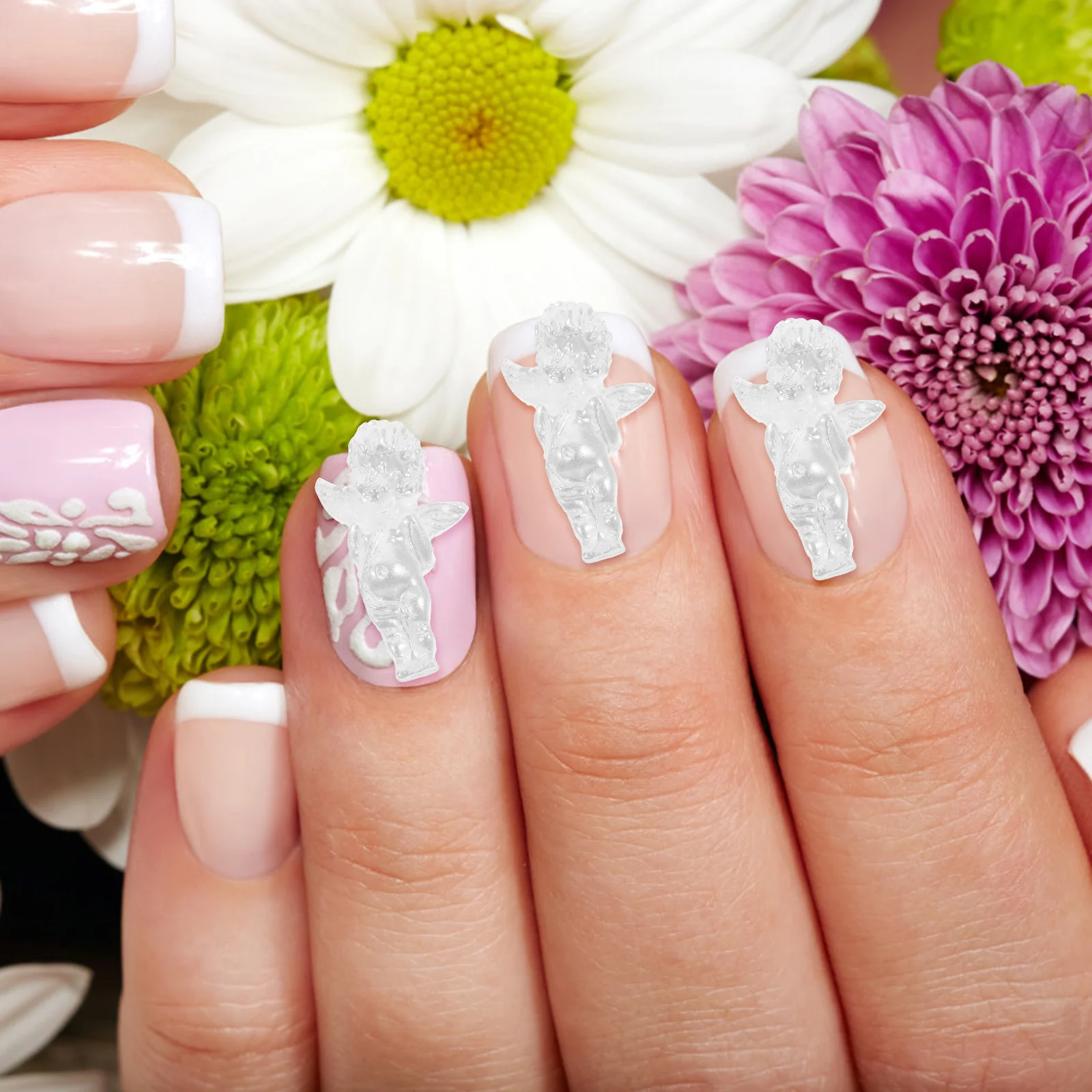 80 قطع الملاك مسمار سحر خمر الراتنج مسمار الفن زينة الإبداعية DIY مانيكير اكسسوارات الساحرة شيك نمط #4