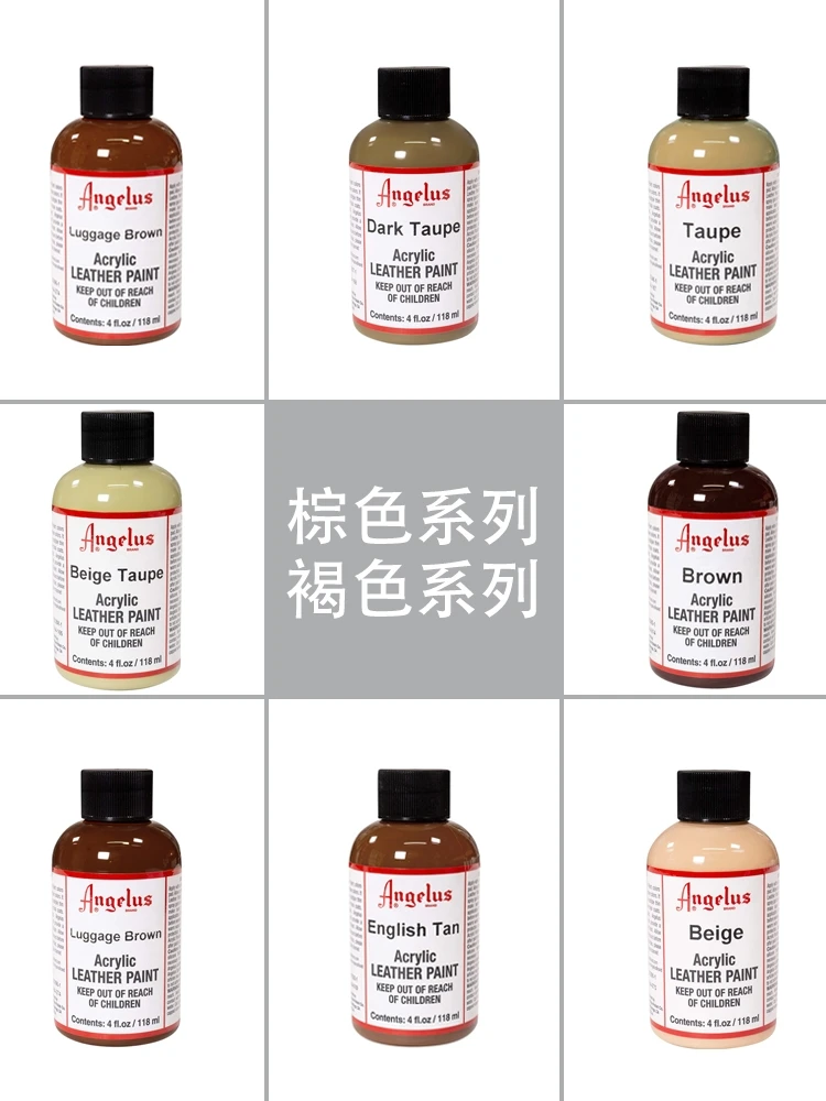 Imagem -02 - Angelus-tinta Acrílica Especial para Sapatos Adequada para Toda a Superfície de Objeto Couro Bricolage Acrílico Bolsa Copo 118ml