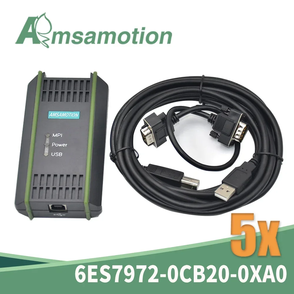5 Pieces USB-MPI PPI DP Adapter For Siemens S7-200/300/400 PLC Programming Cable 6ES7972-0CB20-0XA0 RS485 Profibus Communication